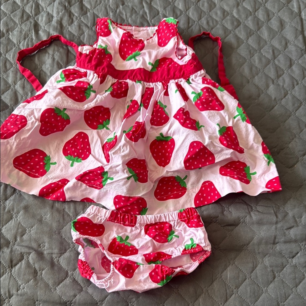 Carter's Red and Green Diaper Covers Sweet Strawberry Print